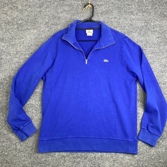 Lacoste Other - Lacoste Mens Quarter Zip Pullover Sweatshirt Blue Size 5 Large Crocodile Logo